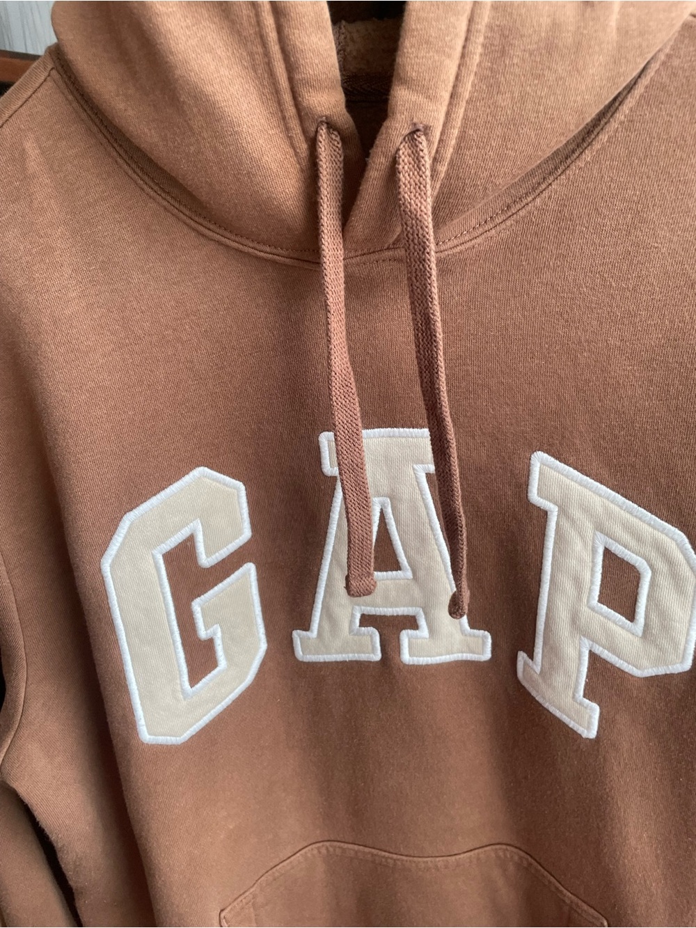 Gap Men’s Brown Logo Hoodie Sweatshirt Size Medium - Picture 4 of 8